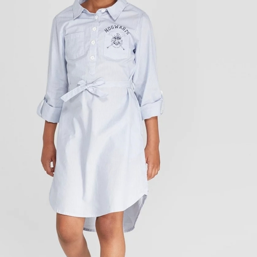 Harry Potter Woven Shirt Dress XL โ Magical Hogwarts Style - Picture 9 of 9
